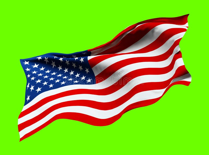 Bandera De Ee.uu. Aislado En El Fondo De Pantalla Verde Representación 3d  Stock de ilustración - Ilustración de america, blanco: 190047618