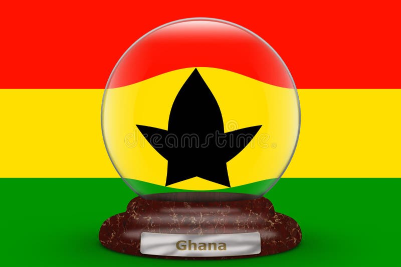 Bandera de Ghana en el globo de la nieve libre illustration Bandera de Ghana en el globo de la nieve libre illustration