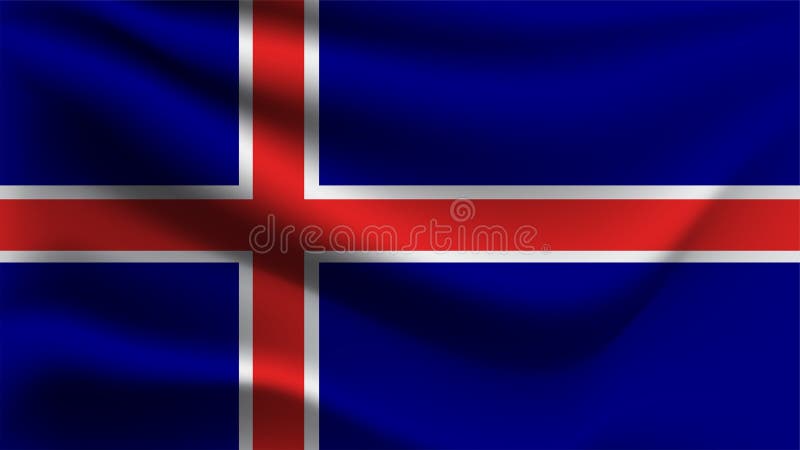 Bandera de Islandia que agita con la bandera de la onda del ejemplo del viento 3D libre illustration Bandera de Islandia que agita con la bandera de la onda del ejemplo del viento 3D libre illustration