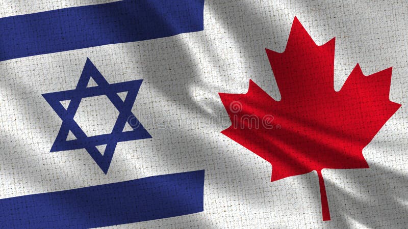 Bandera de Israel y de Canadá - bandera dos junto imagen de archivo Bandera de Israel y de Canadá - bandera dos junto imagen de archivo