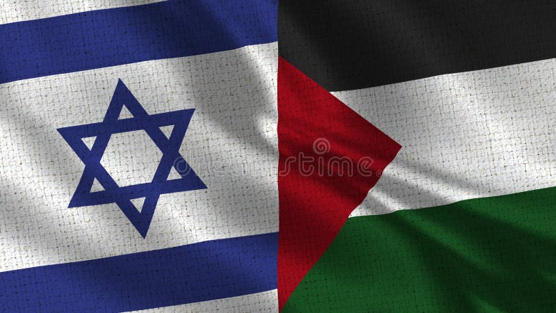 Bandera de Israel y de Palestina - dos banderas junto imagenes de archivo Bandera de Israel y de Palestina - dos banderas junto imagenes de archivo