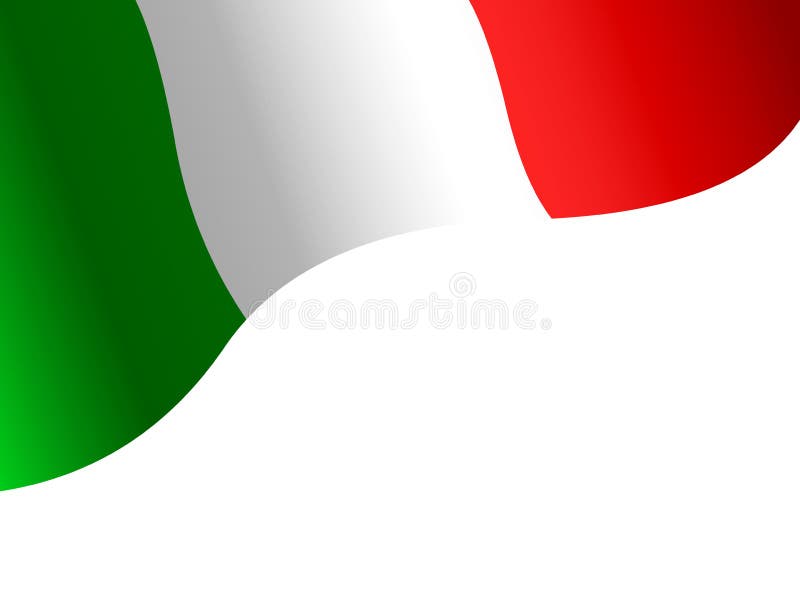 Bandera de Italia en un fondo blanco stock de ilustración Bandera de Italia en un fondo blanco stock de ilustración