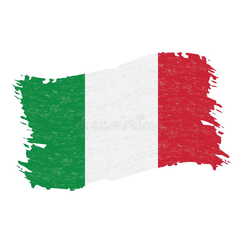 Bandera de Italia, movimiento del cepillo del extracto del Grunge aislado en un fondo blanco Ilustración del vector ilustración del vector Bandera de Italia, movimiento del cepillo del extracto del Grunge aislado en un fondo blanco Ilustración del vector ilustración del vector