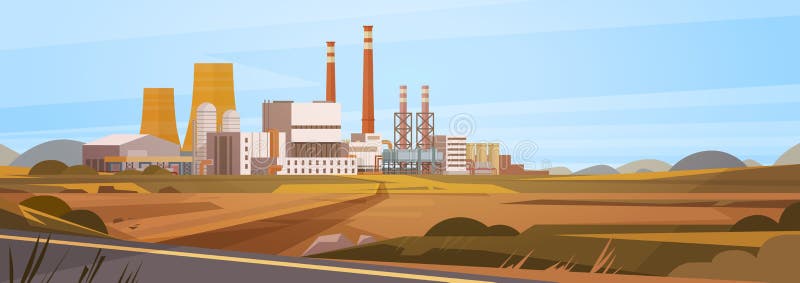 Bandera de la basura del tubo de la planta de la contaminación de la naturaleza del edificio de la fábrica ilustración del vector Bandera de la basura del tubo de la planta de la contaminación de la naturaleza del edificio de la fábrica ilustración del vector