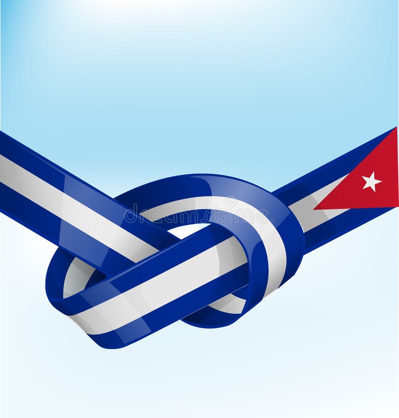 Bandera de la cinta de Cuba en el cielo del bue ilustración del vector Bandera de la cinta de Cuba en el cielo del bue ilustración del vector