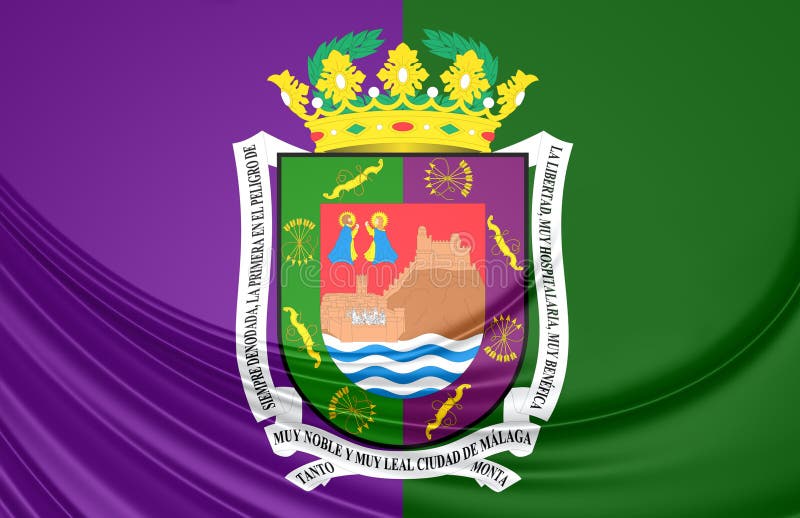 Bandera de Málaga, España stock de ilustración. Ilustración de andalusia 91796658