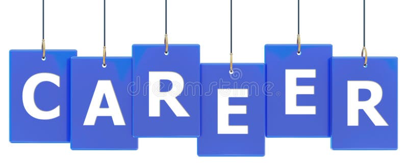 Career 3d rendered blue tag banner , isolated on white background. Career 3d rendered blue tag banner , isolated on white background