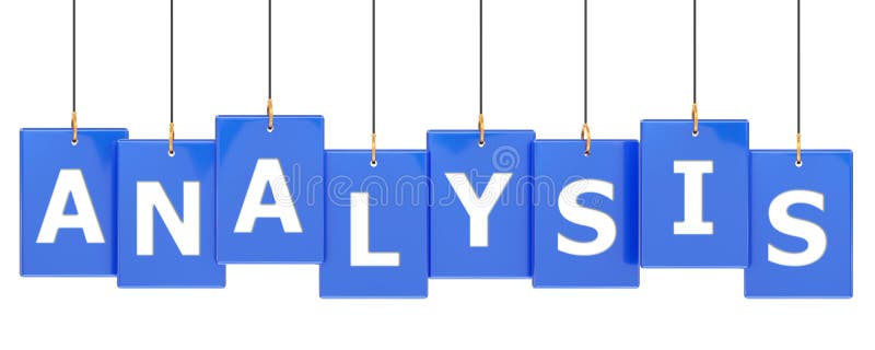 Analysis 3d rendered blue tag banner , isolated on white background. Analysis 3d rendered blue tag banner , isolated on white background
