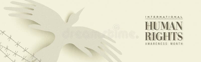 Bandera de la web de los derechos humanos del pájaro de la mano de la gente