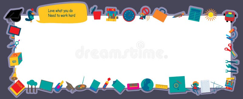 Bandera de los artículos de la educación ilustración del vector Bandera de los artículos de la educación ilustración del vector