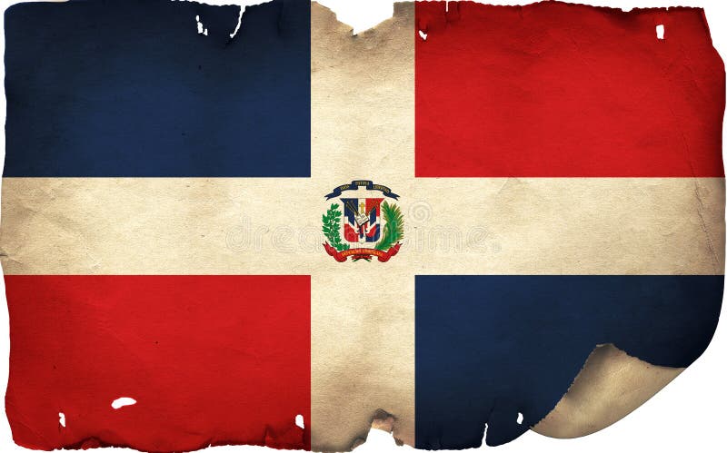 Bandera De República Dominicana En Papel Antiguo stock de ilustración Bandera De República Dominicana En Papel Antiguo stock de ilustración