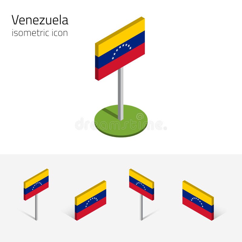 Sistema Del Vector De La Bandera De Venezuela Stock De Ilustración