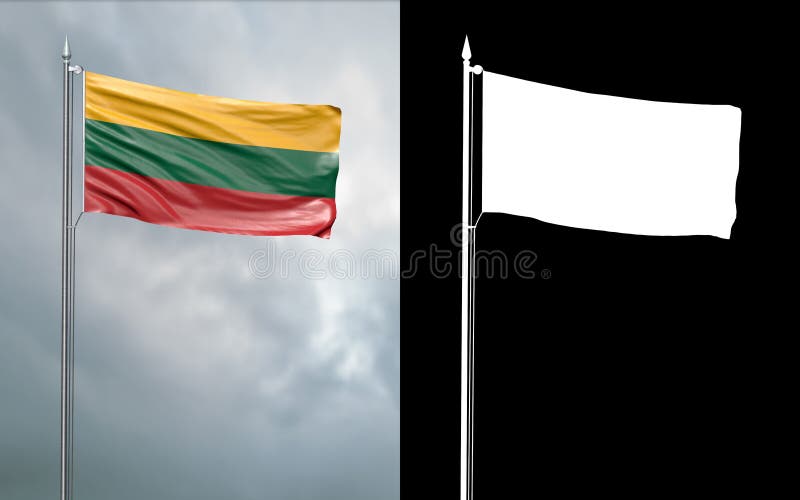 3d illustration of the state flag of the Grand Duchy of Luxembourg, which throws wave-shaped folds in the wind on blurred background with alpha channel. 3d illustration of the state flag of the Grand Duchy of Luxembourg, which throws wave-shaped folds in the wind on blurred background with alpha channel