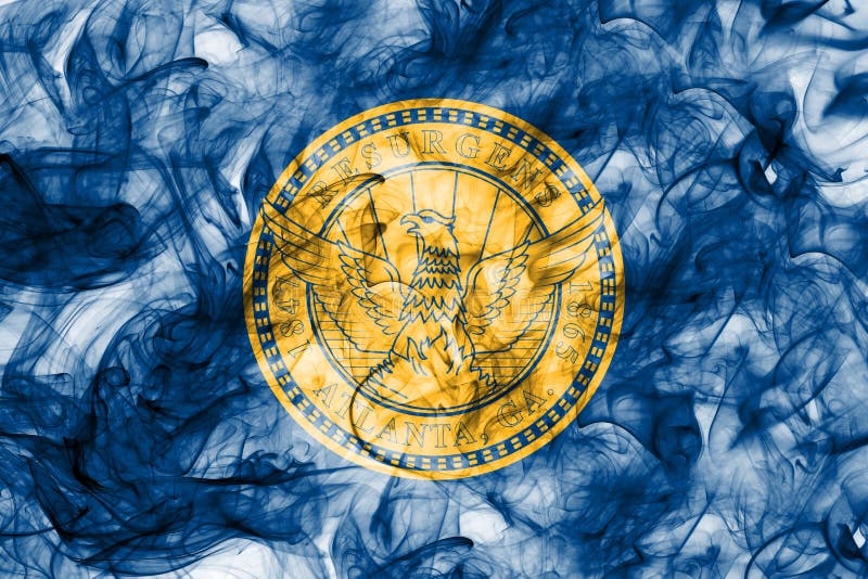 Bandera del humo de la ciudad de Atlanta, Georgia State, los Estados Unidos de América ilustración del vector Bandera del humo de la ciudad de Atlanta, Georgia State, los Estados Unidos de América ilustración del vector