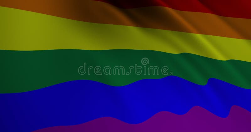 Bandera del orgullo lgbt arco iris ondeando en viento. movimientos sociales lesbianas gay bisexuales transgénero. bucle 3d de dere