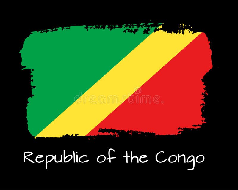 Bandera del República del Congo del drenaje de la mano ilustración del vector Bandera del República del Congo del drenaje de la mano ilustración del vector