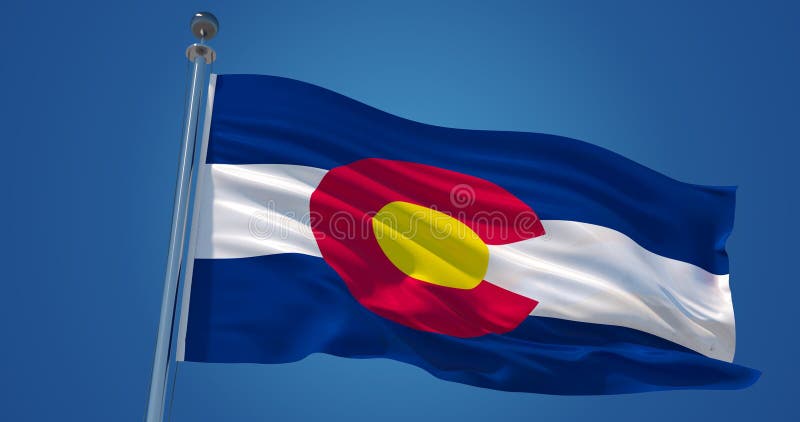 Bandera en el viento, de Colorado ejemplo 3d libre illustration Bandera en el viento, de Colorado ejemplo 3d libre illustration