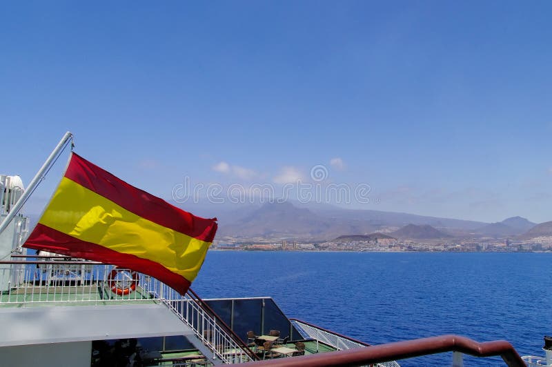 Bandera española en un palo imagenes de archivo Bandera española en un palo imagenes de archivo