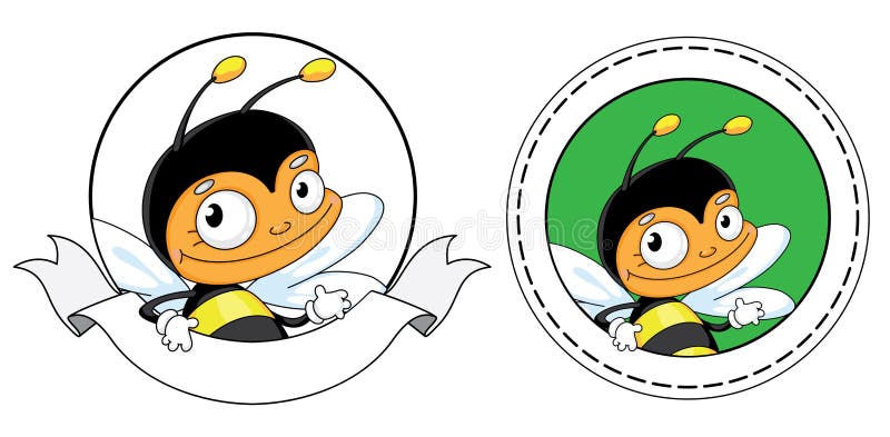 Bandera hermosa de la abeja stock de ilustración Bandera hermosa de la abeja stock de ilustración
