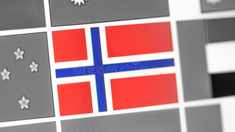 Bandera nacional de Noruega del país Bandera de Noruega en la exhibición, un efecto de moaré digital imagen de archivo libre de regalías Bandera nacional de Noruega del país Bandera de Noruega en la exhibición, un efecto de moaré digital imagen de archivo libre de regalías