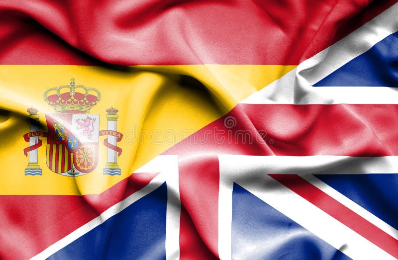 Bandera Española Y BRITÁNICA Stock de ilustración