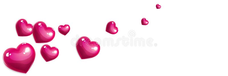 Bandera rosada de los corazones del amor stock de ilustración Bandera rosada de los corazones del amor stock de ilustración