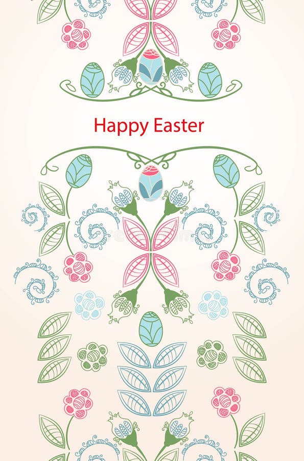 Bandera vertical inconsútil feliz de Pascua libre illustration Bandera vertical inconsútil feliz de Pascua libre illustration
