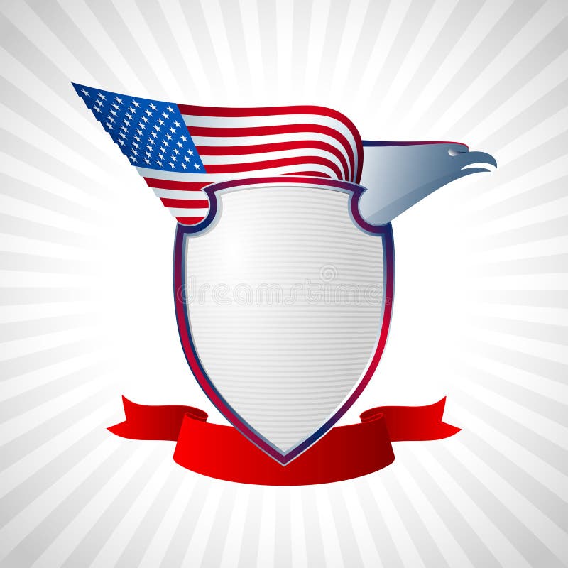 Bandera Wing Flying Background Grey Del Escudo De Eagle Los E.E.U.U