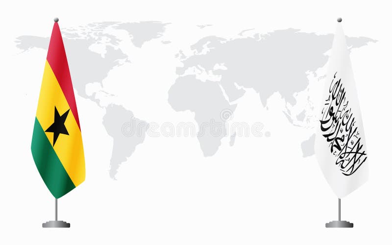 Banderas de Ghana y Afganistán para la reunión oficial ilustración del vector