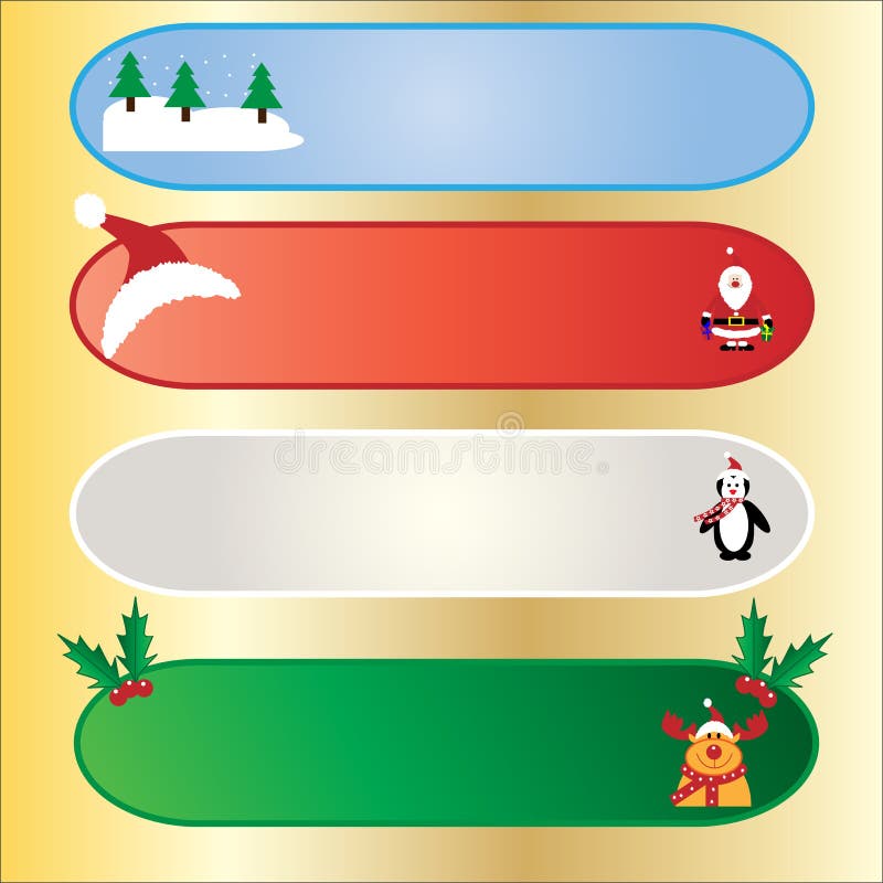 Banderas de la Navidad fijadas stock de ilustración Banderas de la Navidad fijadas stock de ilustración