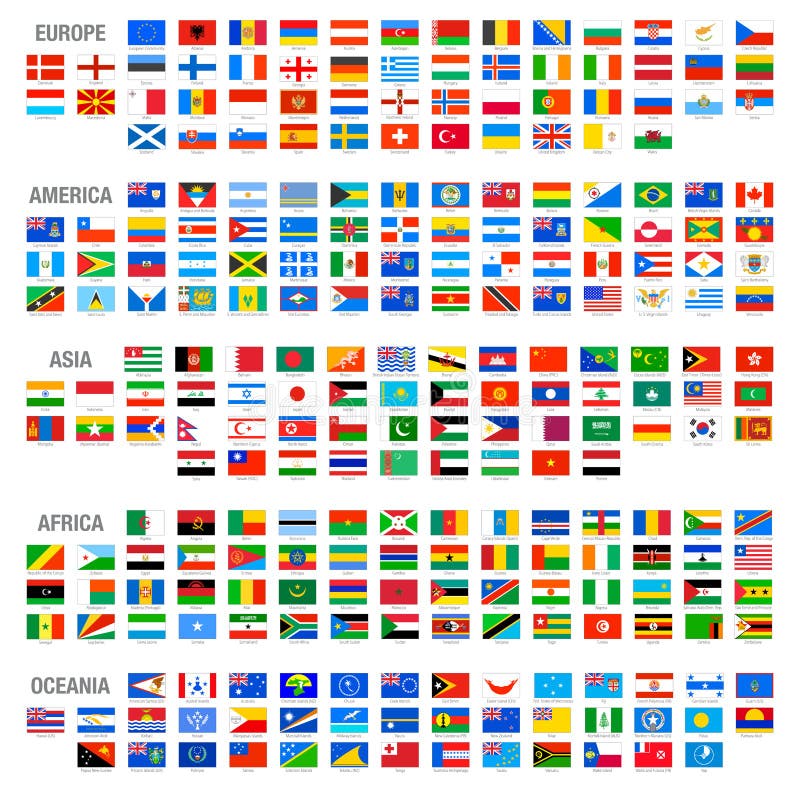 Banderas de país del mundo del vector fijadas stock de ilustración Banderas de país del mundo del vector fijadas stock de ilustración