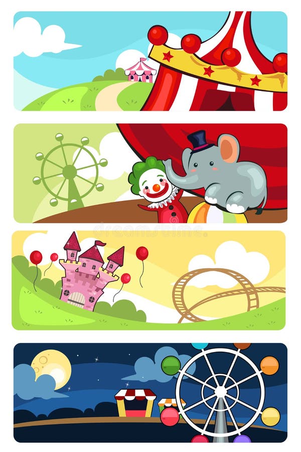 Banderas del parque de atracciones libre illustration Banderas del parque de atracciones libre illustration