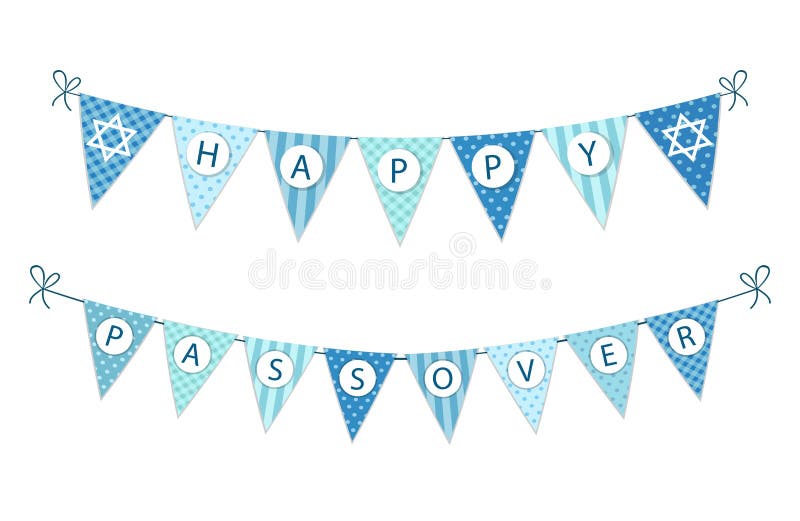 Banderas festivas lindas del empavesado para la pascua judía judía del día de fiesta de Pesach stock de ilustración Banderas festivas lindas del empavesado para la pascua judía judía del día de fiesta de Pesach stock de ilustración