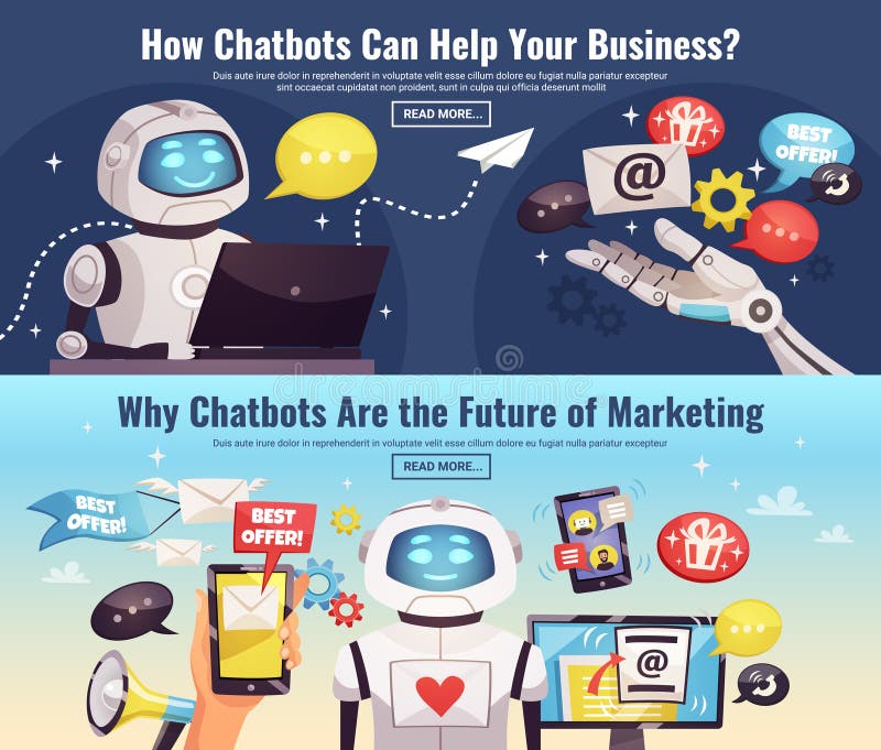 Banderas horizontales de Chatbot libre illustration Banderas horizontales de Chatbot libre illustration