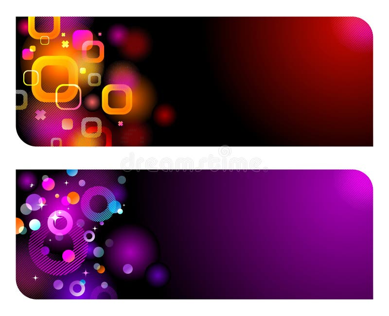 Two abstract glittering flafe banners. Two abstract glittering flafe banners
