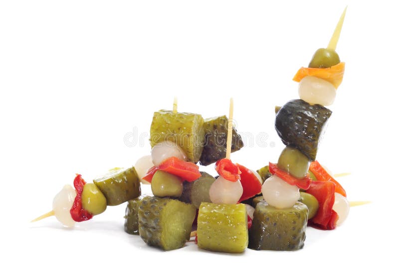 Banderillas Espagnols, Brochettes Avec Les Olives De Marinage, Ail ...