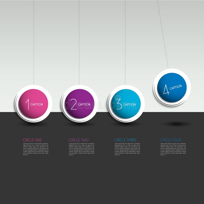 Banderoll för alternativ infografisk vektor med pendel. bubblor i färgrymder. infografisk mall