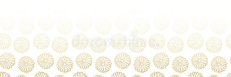 Banderoll med flagrant floral vektor, skarvlös, horisontell kantlinje, bakgrund av blomma royaltyfri illustrationer
