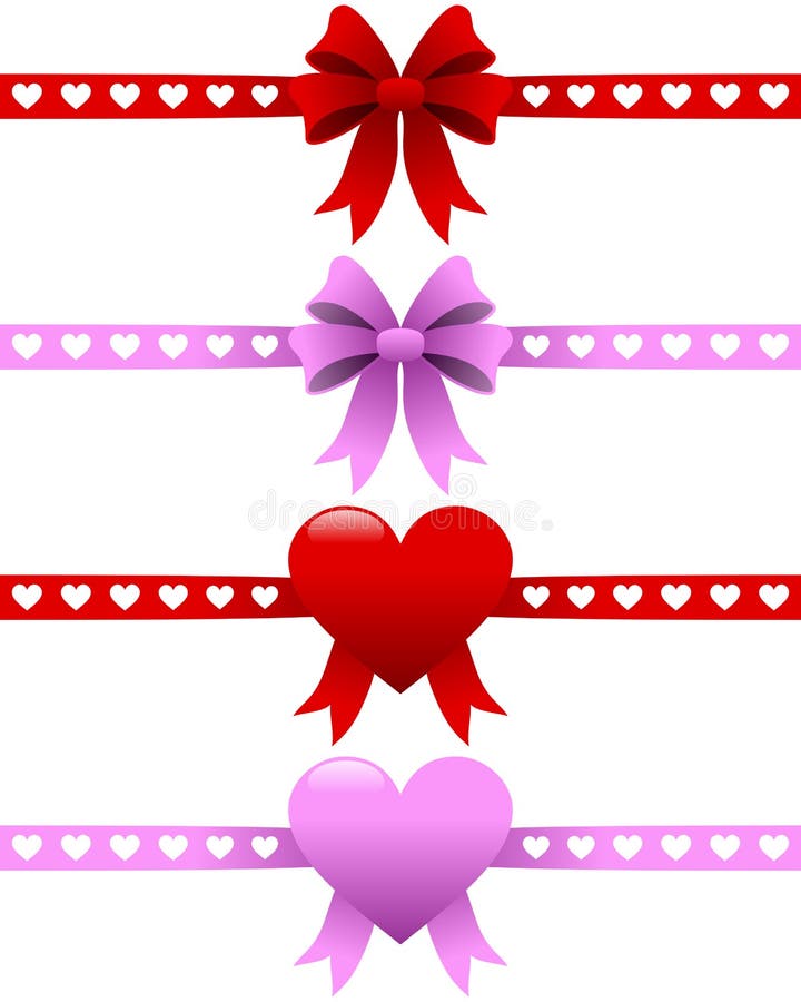 Bandes de jour de Valentines réglées illustration de vecteur Bandes de jour de Valentines réglées illustration de vecteur