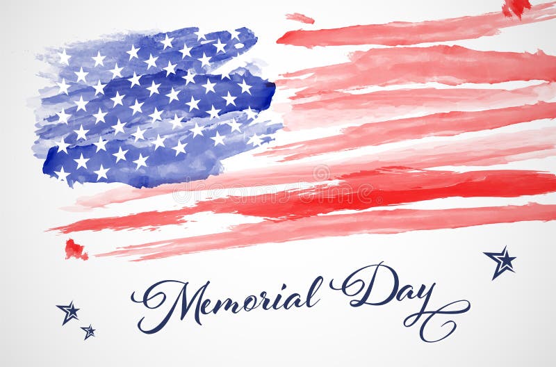 Bandiera americana astratta dell'acquerello - Giorno dei Caduti royalty illustrazione gratis Bandiera americana astratta dell'acquerello - Giorno dei Caduti royalty illustrazione gratis