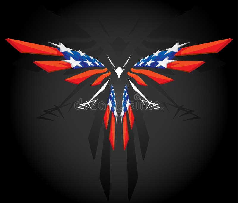 Bandiera americana astratta di volo illustrazione di stock Bandiera americana astratta di volo illustrazione di stock