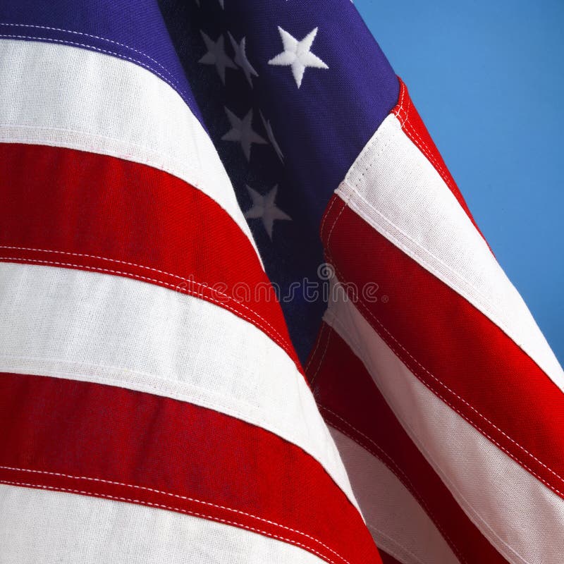Bandiera americana d'ondeggiamento fotografia stock Bandiera americana d'ondeggiamento fotografia stock