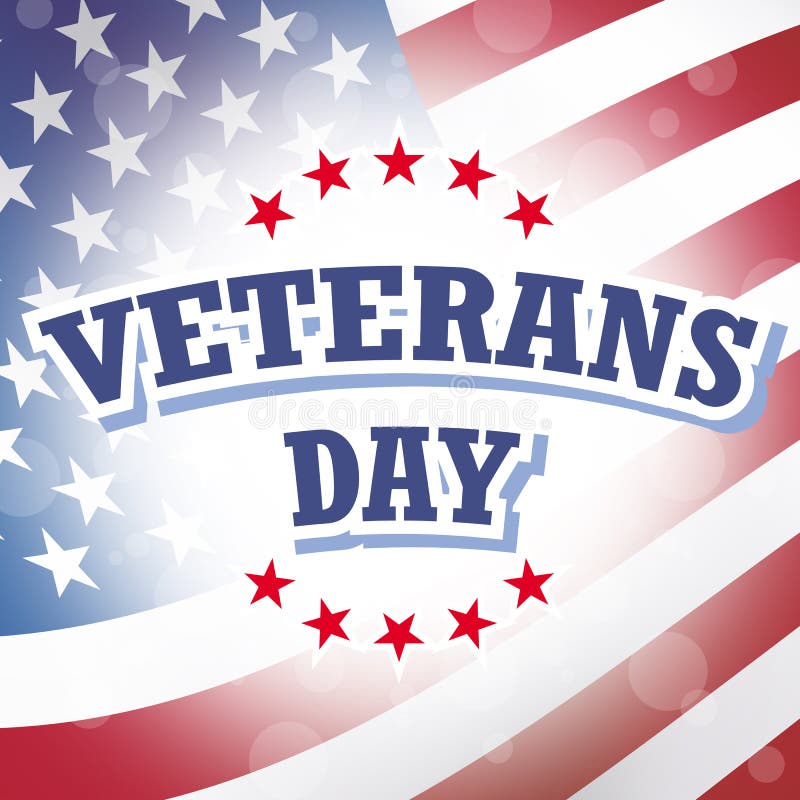 Bandiera americana di giornata dei veterani illustrazione vettoriale Bandiera americana di giornata dei veterani illustrazione vettoriale