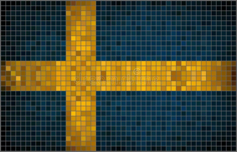 Bandiera astratta del mosaico della Svezia illustrazione di stock Bandiera astratta del mosaico della Svezia illustrazione di stock