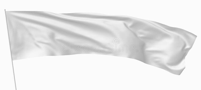 Bandiera bianca lunga sull'asta della bandiera