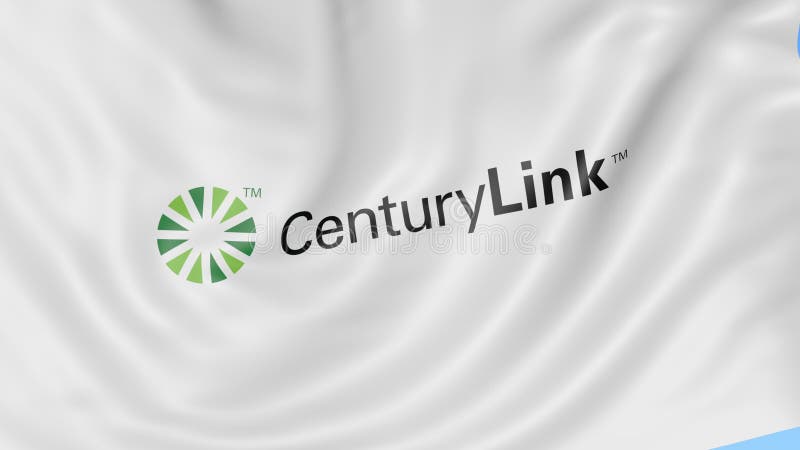 Bandiera d'ondeggiamento con il logo di CenturyLink Animazione dell'editoriale del ciclo 4K di Seamles