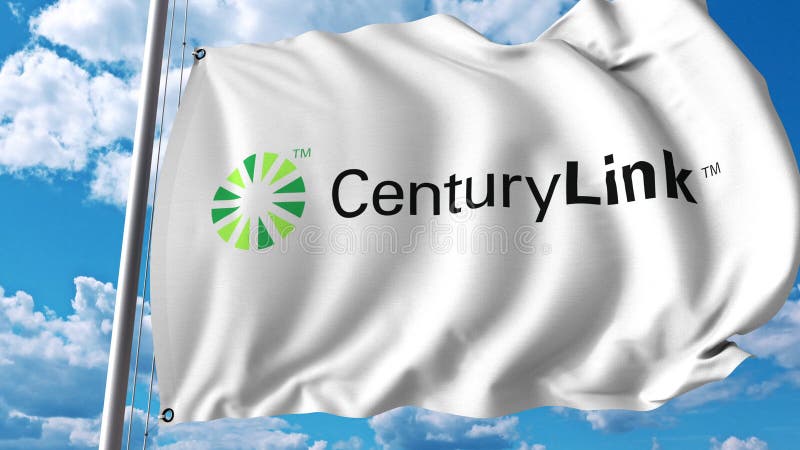 Bandiera d'ondeggiamento con il logo di CenturyLink animazione dell'editoriale 4K