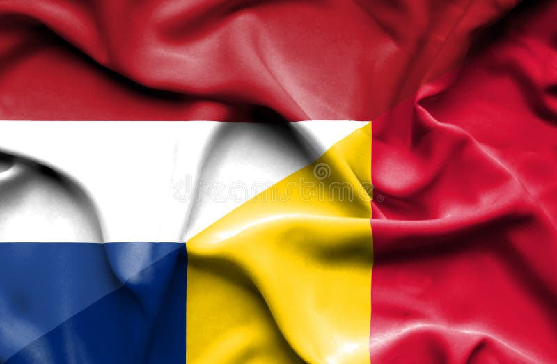 Bandiera d'ondeggiamento della Repubblica del Chad e illustrazione vettoriale Bandiera d'ondeggiamento della Repubblica del Chad e illustrazione vettoriale