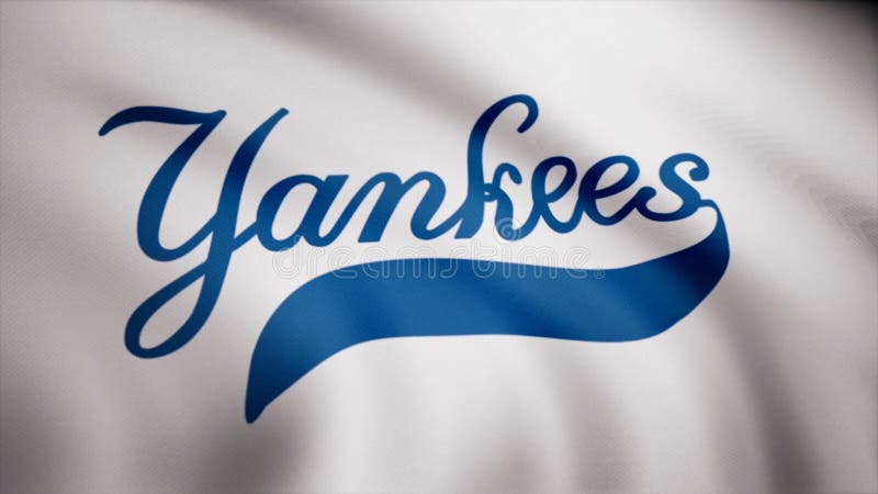 Bandiera dei New York Yankees di baseball, logo professionale americano della squadra di baseball, ciclo senza cuciture Animazion fotografie stock Bandiera dei New York Yankees di baseball, logo professionale americano della squadra di baseball, ciclo senza cuciture Animazion fotografie stock