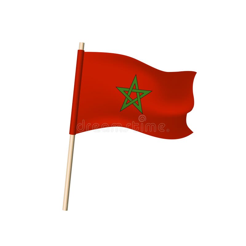 Bandiera del Marocco su fondo bianco illustrazione vettoriale Bandiera del Marocco su fondo bianco illustrazione vettoriale
